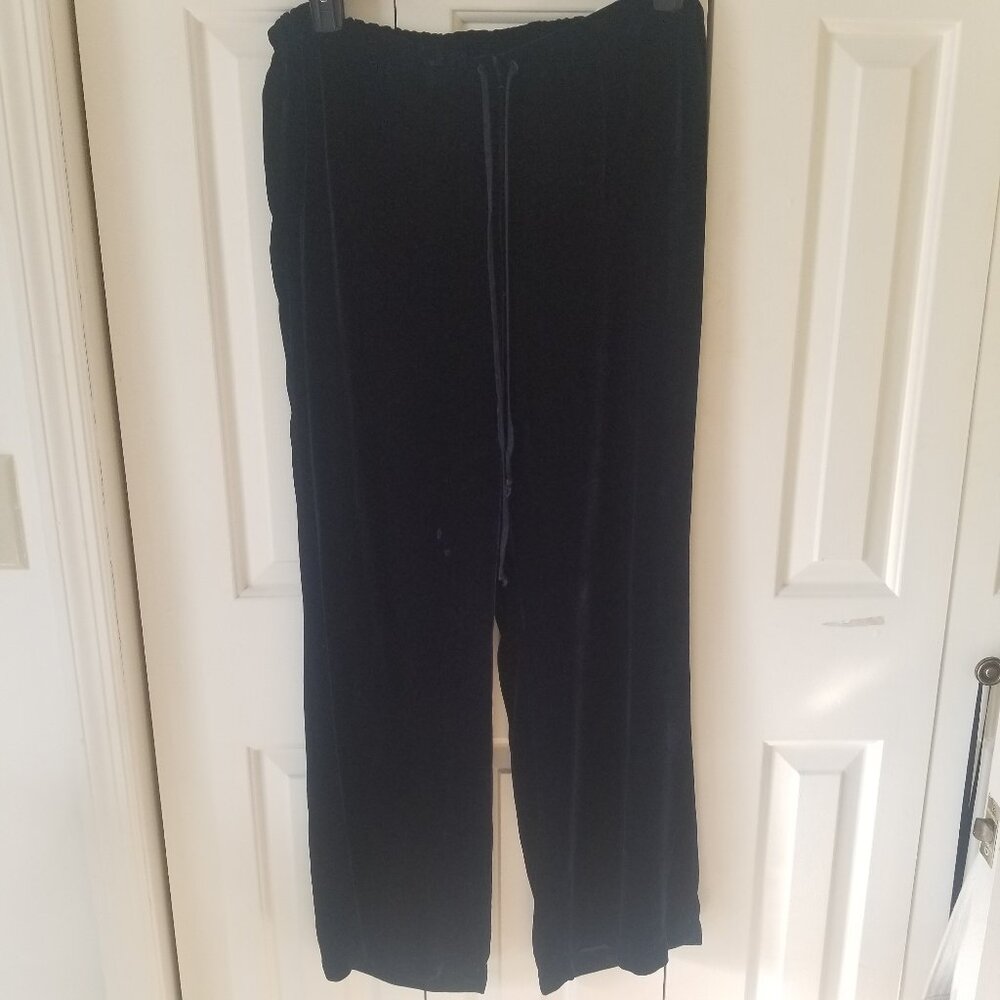 CITY LIGHTS silk & rayon velvet pants Size L Sapphire blue